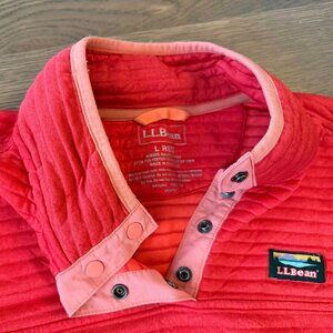 LL Bean red airlight pullover EUC womens Large